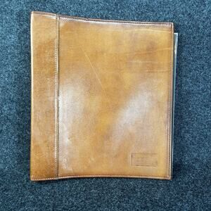 Vintage EMPTY IBM 3 ring binder top grain leather, new old stock, New